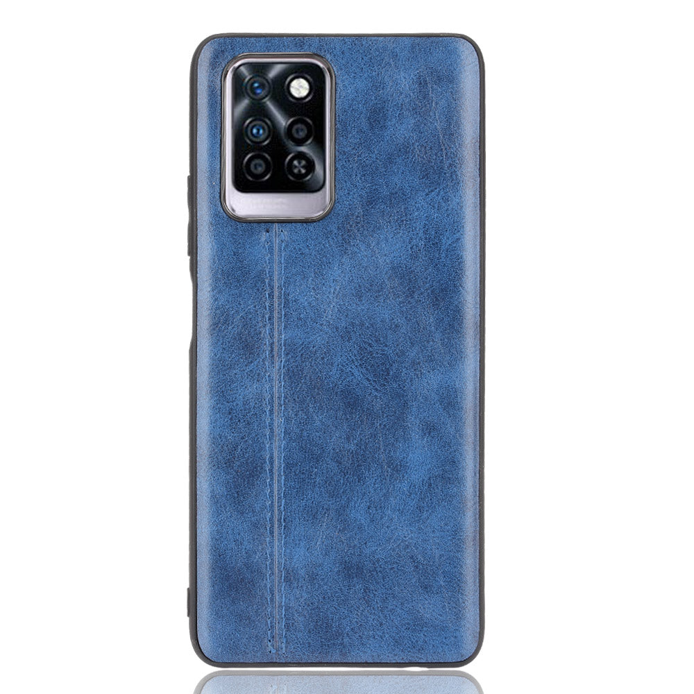 For Infinix Note 10 Pro X695 / Note 10 Pro NFC X695C Cowhide Texture Phone Back Cover PU Anti-scratch Stitching Phone Case