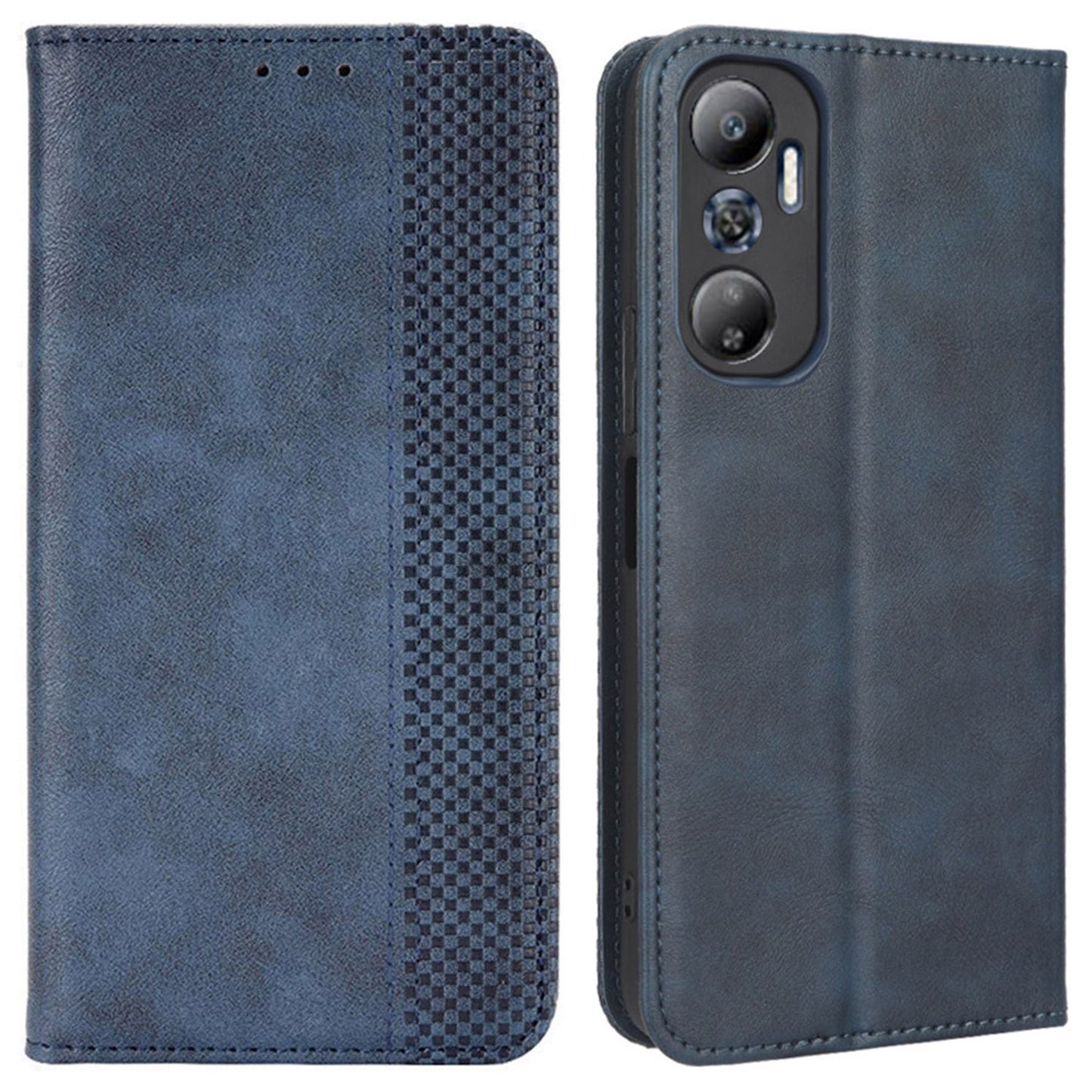 For Infinix Hot 20 4G / X682B Retro Texture Phone Case Imprinted Pattern PU Leather Magnetic Auto Closing Wallet Phone Cover