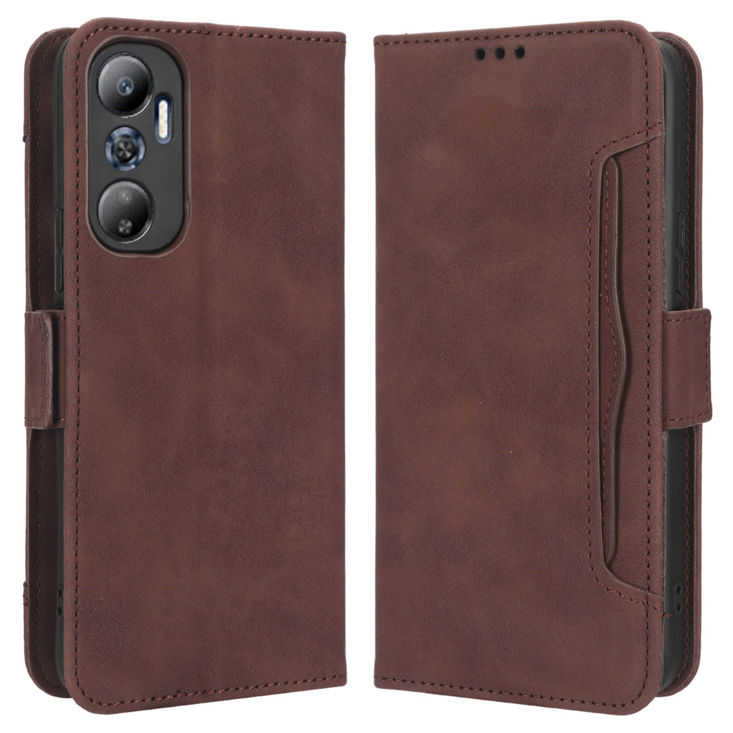 For Infinix Hot 20 4G / X682B Anti-scratch Magnetic Closure Phone Cover Stand Multiple Card Slots PU Leather Wallet Case