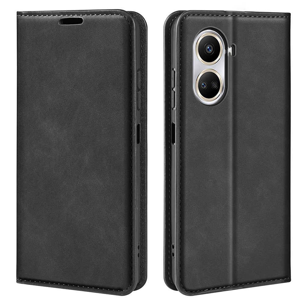 For Huawei nova 10 SE 4G Skin-touch Feeling PU Leather Shockproof Phone Case Stand Magnetic Auto-absorbed Flip Wallet Cover