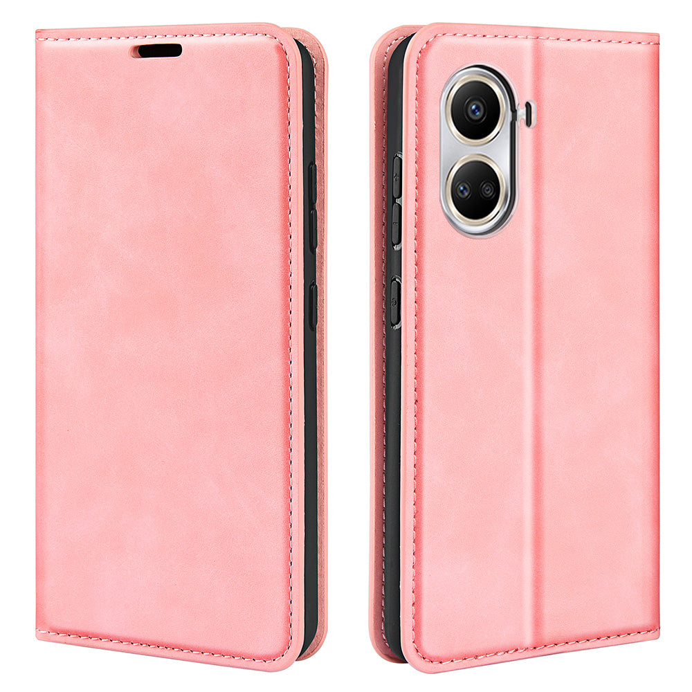 For Huawei nova 10 SE 4G Skin-touch Feeling PU Leather Shockproof Phone Case Stand Magnetic Auto-absorbed Flip Wallet Cover