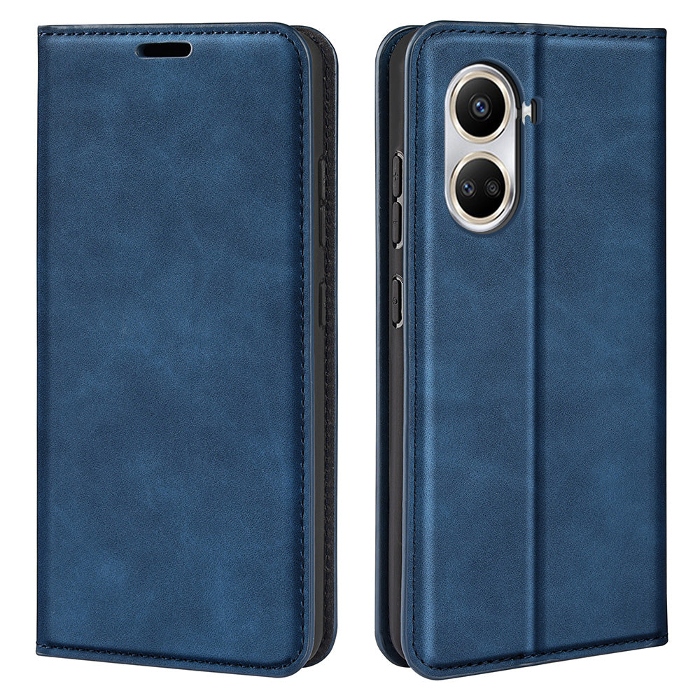 For Huawei nova 10 SE 4G Skin-touch Feeling PU Leather Shockproof Phone Case Stand Magnetic Auto-absorbed Flip Wallet Cover
