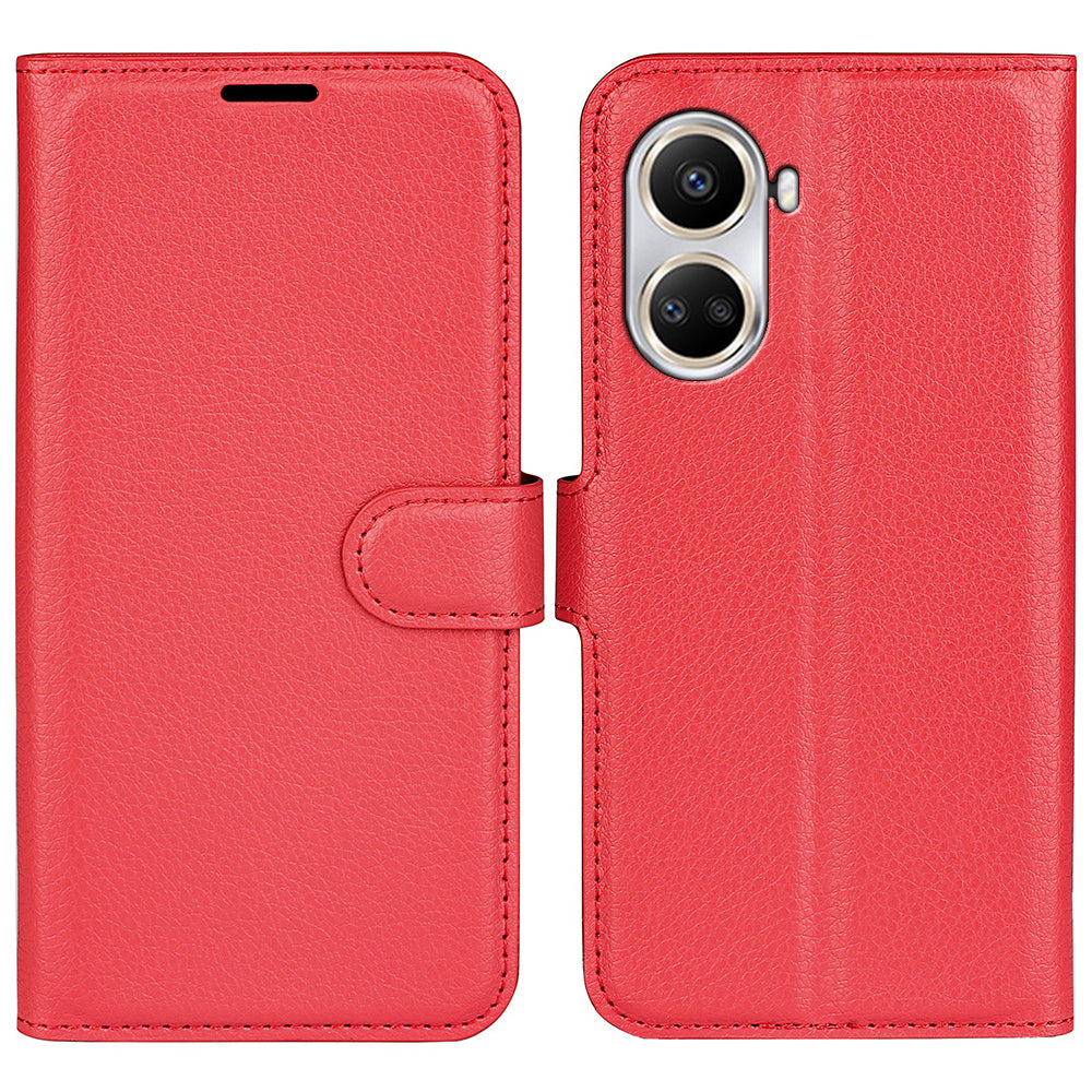 For Huawei nova 10 SE 4G Phone Case with Stand Wallet Litchi Texture PU Leather Folio Flip Magnetic Clasp Anti-scratch Smartphone Cover