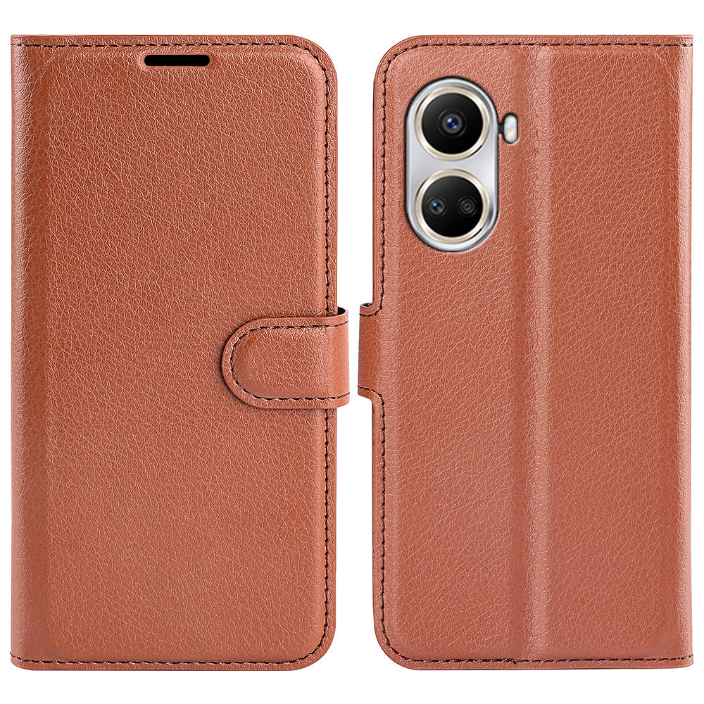 For Huawei nova 10 SE 4G Phone Case with Stand Wallet Litchi Texture PU Leather Folio Flip Magnetic Clasp Anti-scratch Smartphone Cover