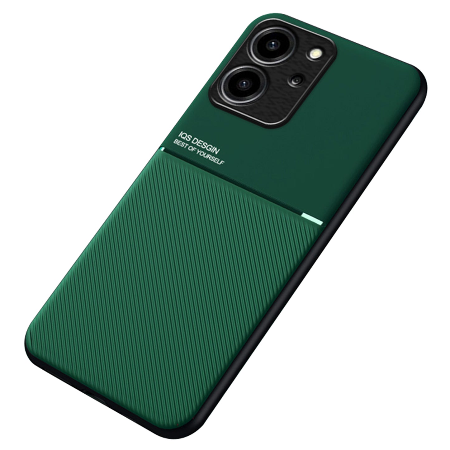 For Honor 80 SE 5G Lines Imprinted PU Leather+TPU Phone Case Car Mount Metal Sheet Smartphone Cover