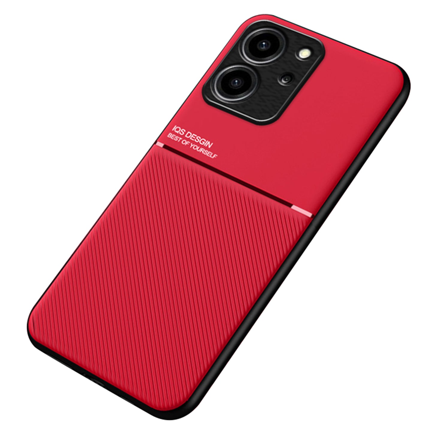 For Honor 80 SE 5G Lines Imprinted PU Leather+TPU Phone Case Car Mount Metal Sheet Smartphone Cover