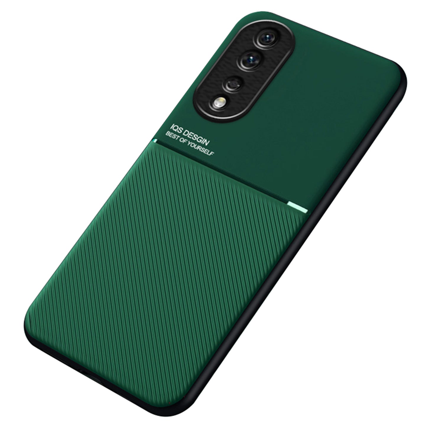 For Honor 80 Pro 5G Lines Imprinted Cell Phone Case PU Leather+TPU Anti-scratch Cover with Built-in Metal Sheet
