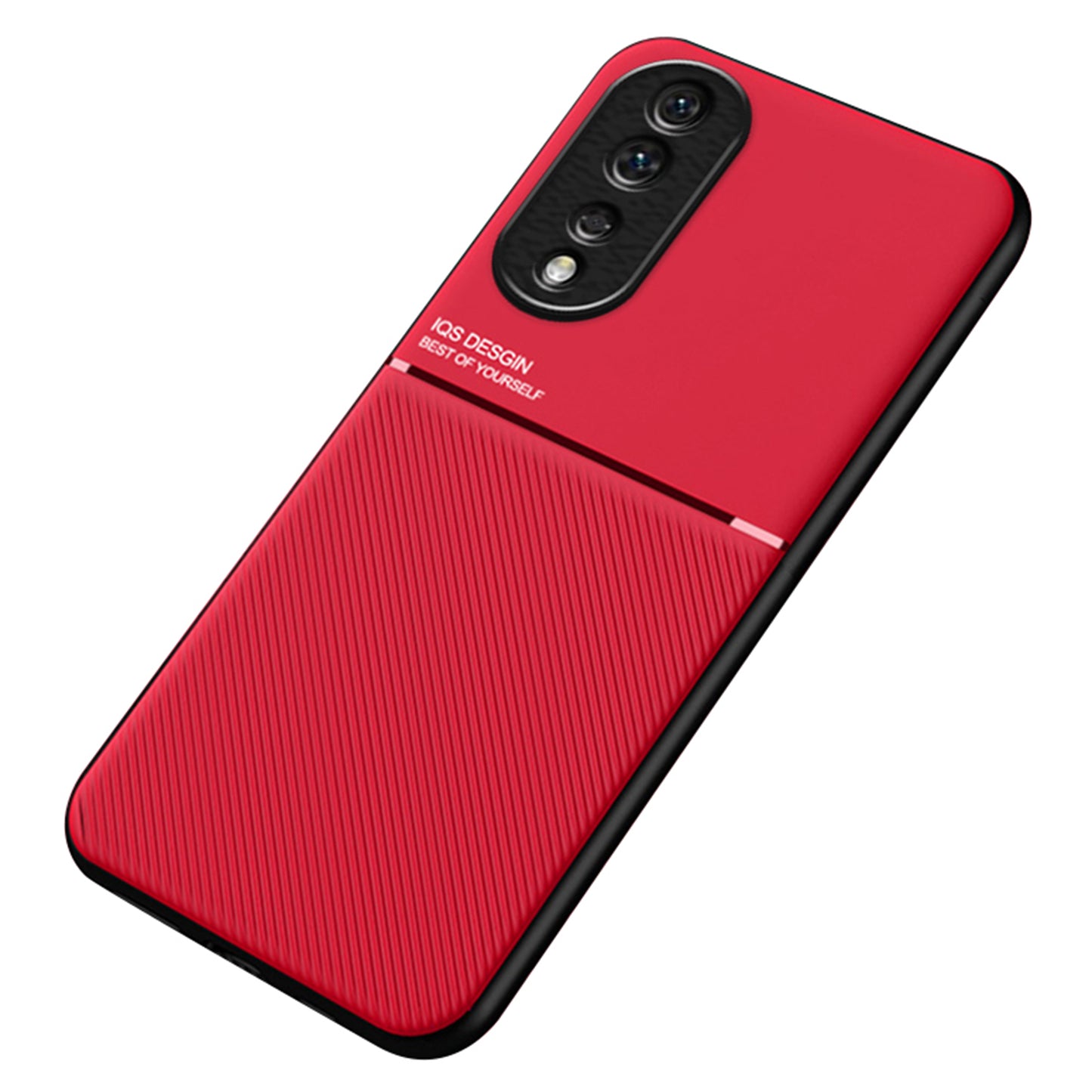 For Honor 80 Pro 5G Lines Imprinted Cell Phone Case PU Leather+TPU Anti-scratch Cover with Built-in Metal Sheet