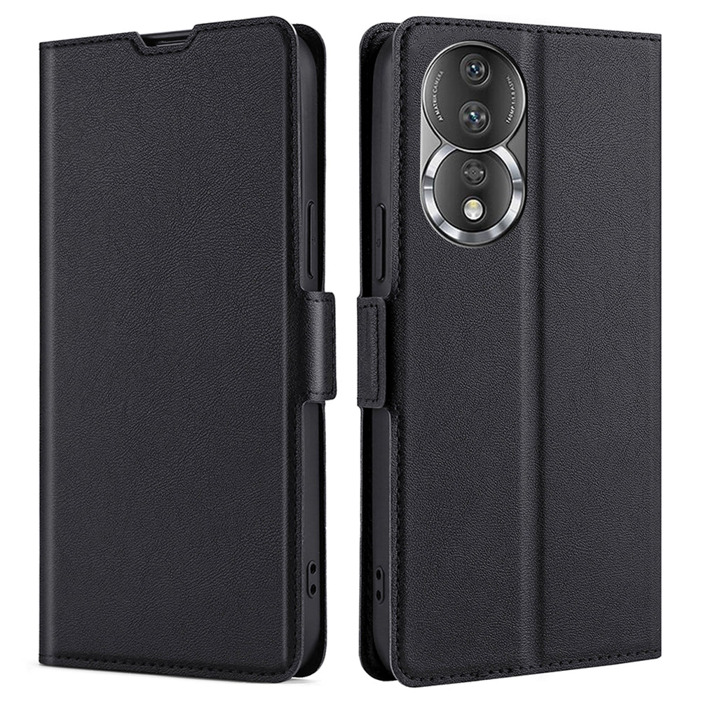 For Honor 80 5G PU Leather Foldable Stand Card Holder Phone Case TPU Interior Shell Dual Magnetic Clasp Protective Cover