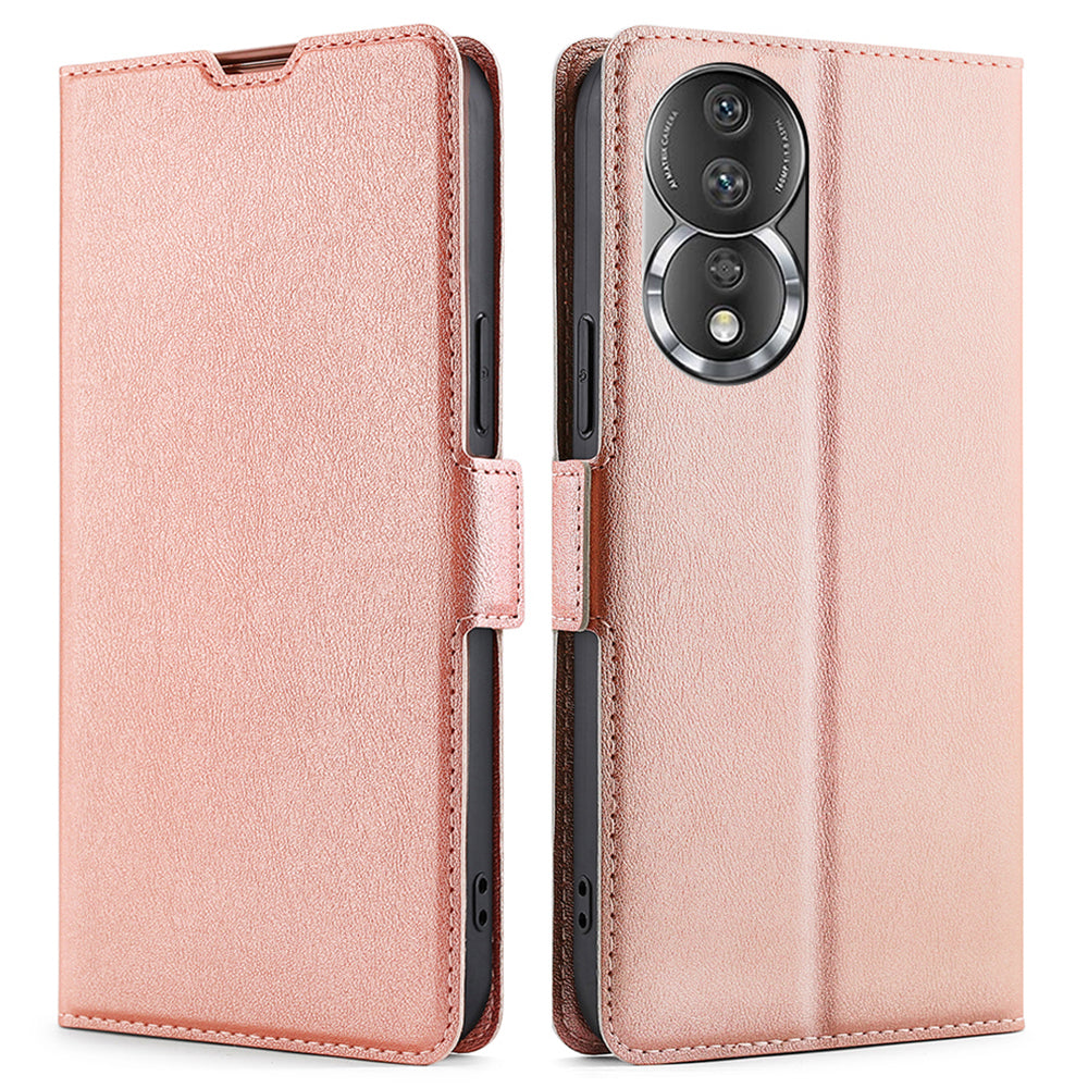 For Honor 80 5G PU Leather Foldable Stand Card Holder Phone Case TPU Interior Shell Dual Magnetic Clasp Protective Cover