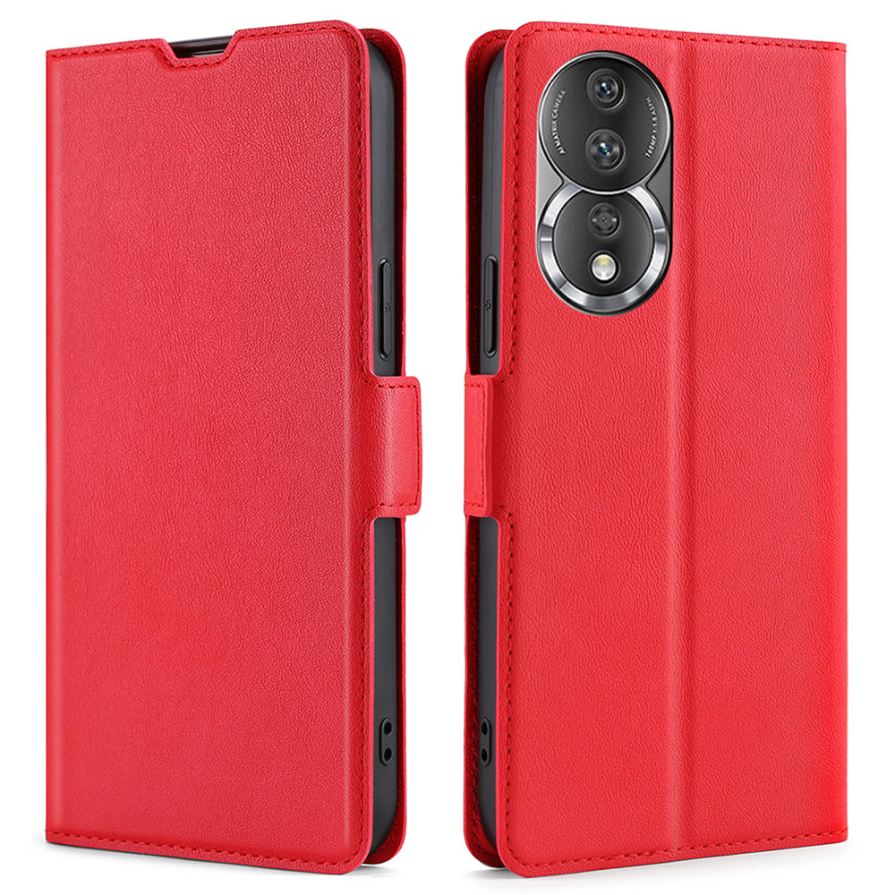 For Honor 80 5G PU Leather Foldable Stand Card Holder Phone Case TPU Interior Shell Dual Magnetic Clasp Protective Cover