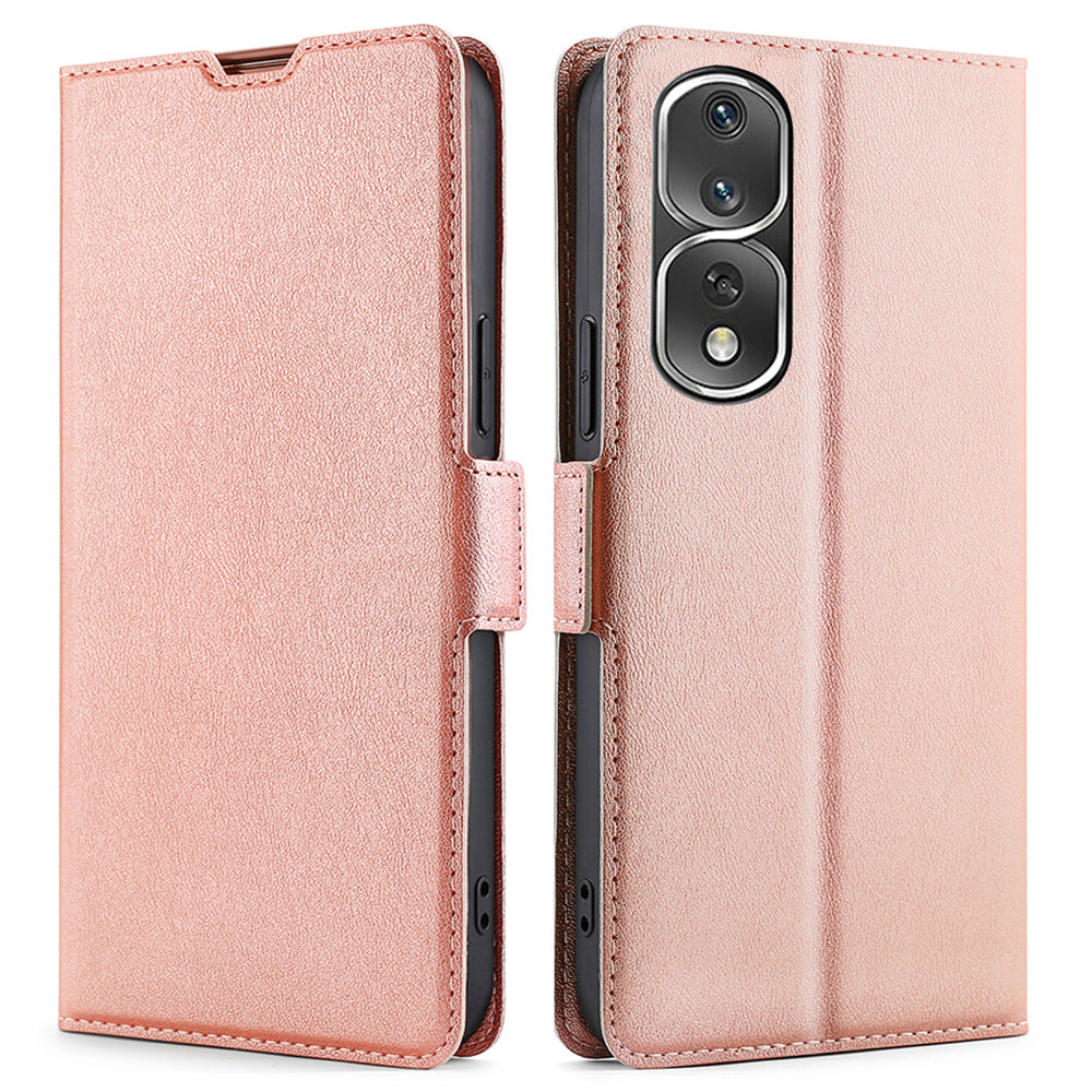 For Honor 80 Pro 5G Drop-proof PU Leather Stand Card Holder Phone Case TPU Interior Shell Dual Magnetic Clasp Protective Cover