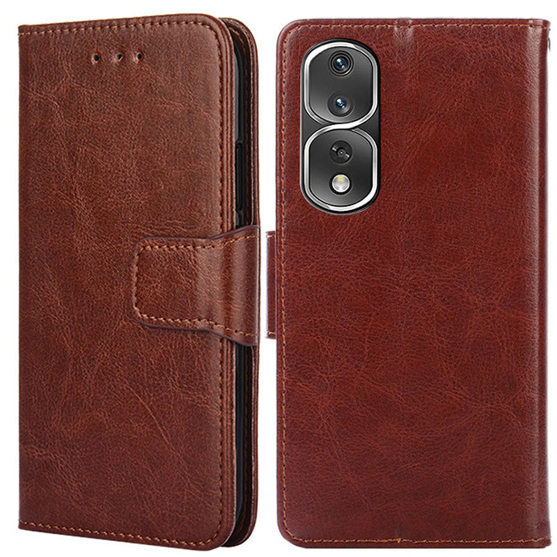For Honor 80 Pro 5G PU Leather Wallet Protective Phone Case Stand Magnetic Closure Shockproof Flip Cover