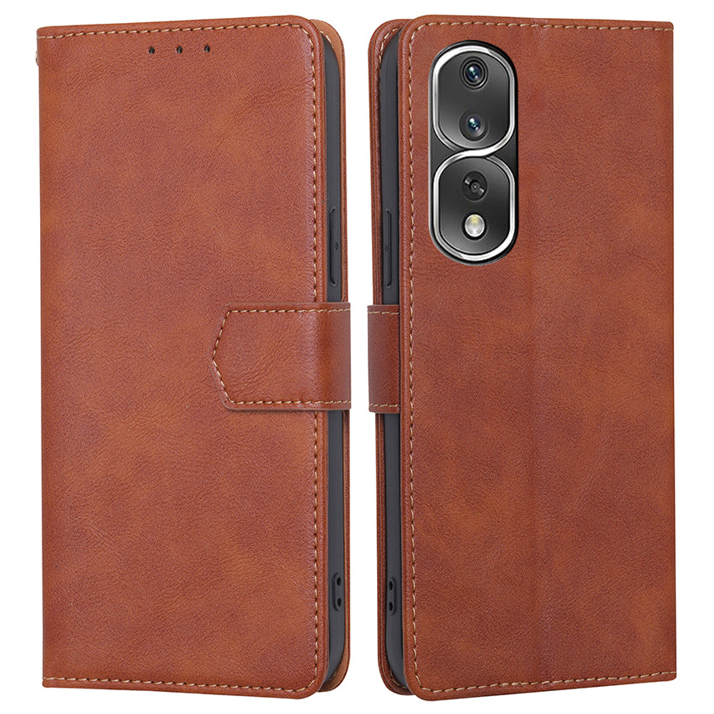 For Honor 80 Pro 5G RFID Blocking Stand Flip Cover Cowhide Texture PU Leather Wallet Magnetic Protective Phone Case