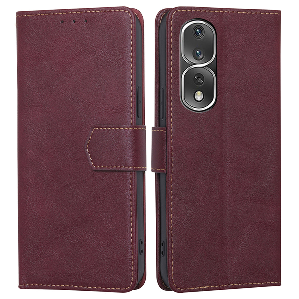 For Honor 80 Pro 5G RFID Blocking Stand Flip Cover Cowhide Texture PU Leather Wallet Magnetic Protective Phone Case