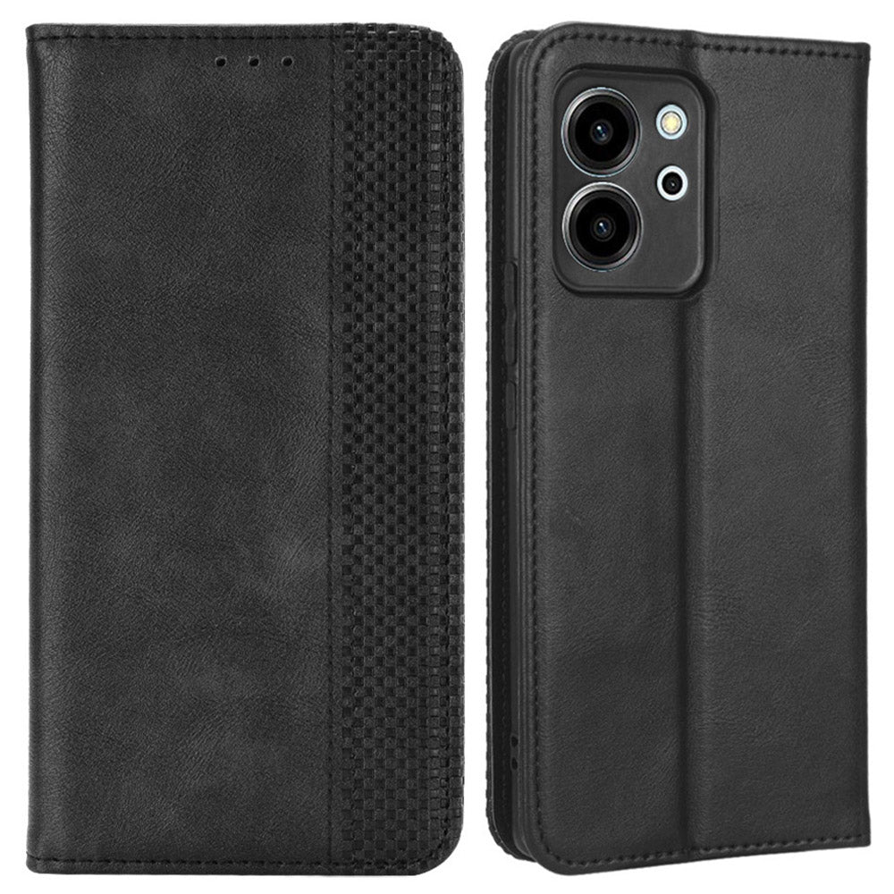 For Honor 80 SE 5G Cell Phone Case Imprinted Pattern PU Leather Wallet Retro Texture Magnetic Auto Closing Phone Cover