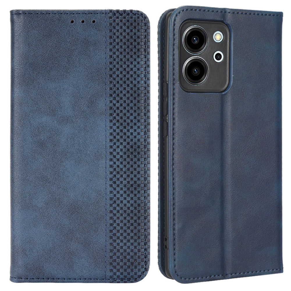 For Honor 80 SE 5G Cell Phone Case Imprinted Pattern PU Leather Wallet Retro Texture Magnetic Auto Closing Phone Cover