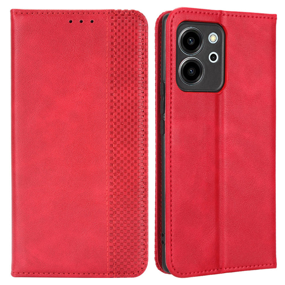 For Honor 80 SE 5G Cell Phone Case Imprinted Pattern PU Leather Wallet Retro Texture Magnetic Auto Closing Phone Cover