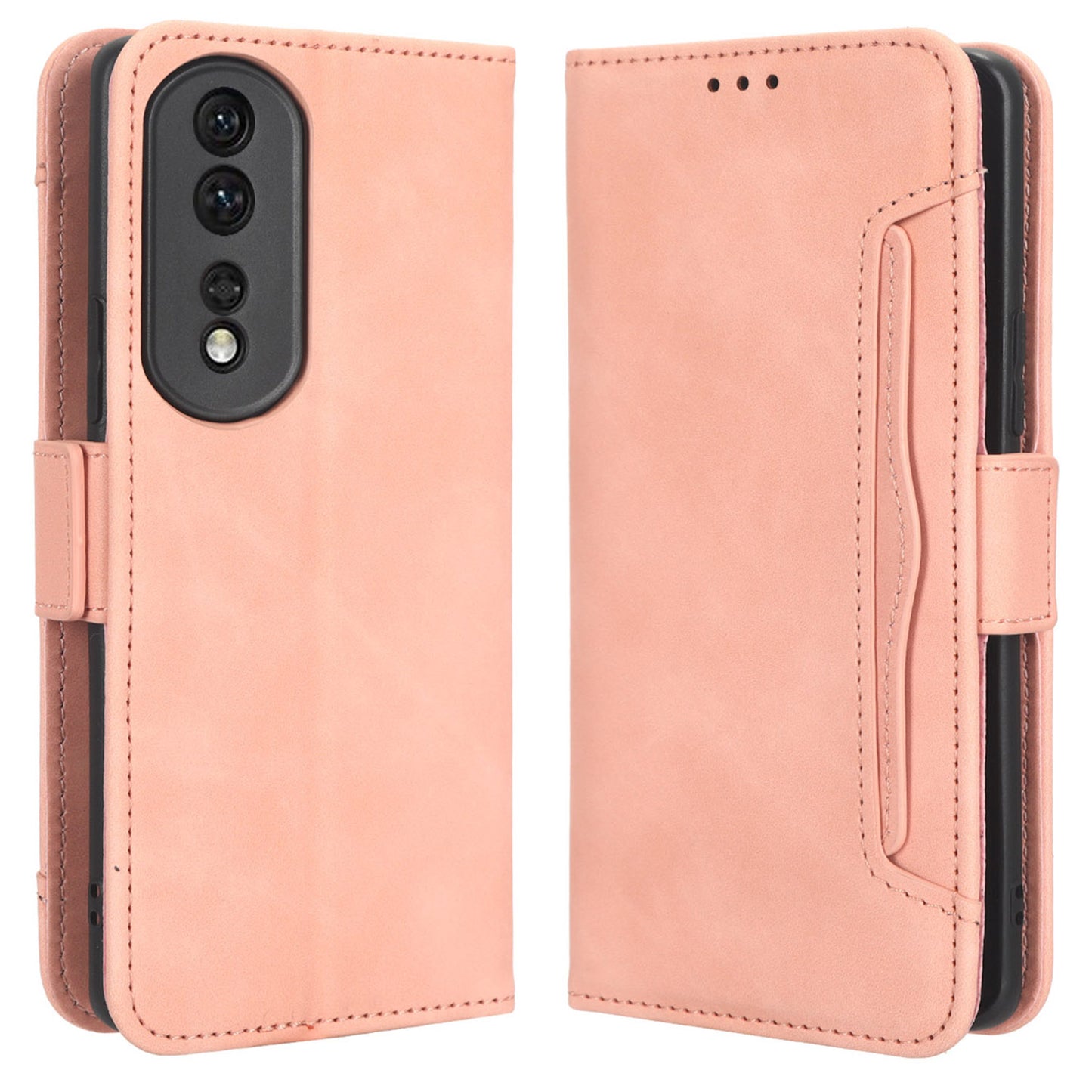 For Honor 80 Pro 5G Multiple Card Slots Dual Magnetic Clasp PU Leather Case Stand Wallet Phone Cover