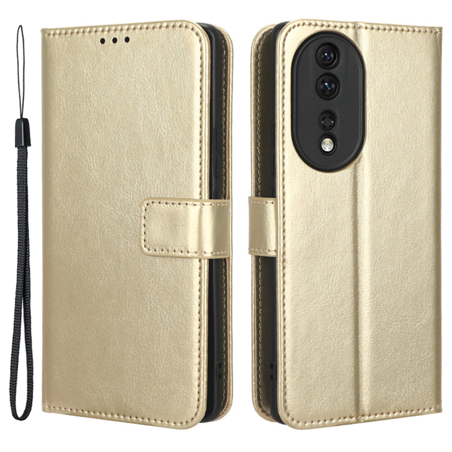 For Honor 80 5G Multipurpose Phone Stand Wallet Magnetic Clasp Cover Crazy Horse Texture PU Leather Anti-scratch Phone Case