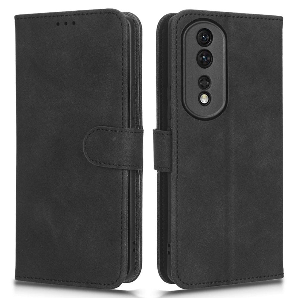 For Honor 80 Pro 5G Phone Protector Multifunction Wallet Stand Flip Skin-touch Feeling Phone Case PU Leather+TPU Cover