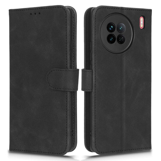 For vivo X90 5G Slim Fit Flip Leather Phone Case Skin-touch Feeling Wallet Stand Flip Anti-dust Inner TPU Shell Phone Cover