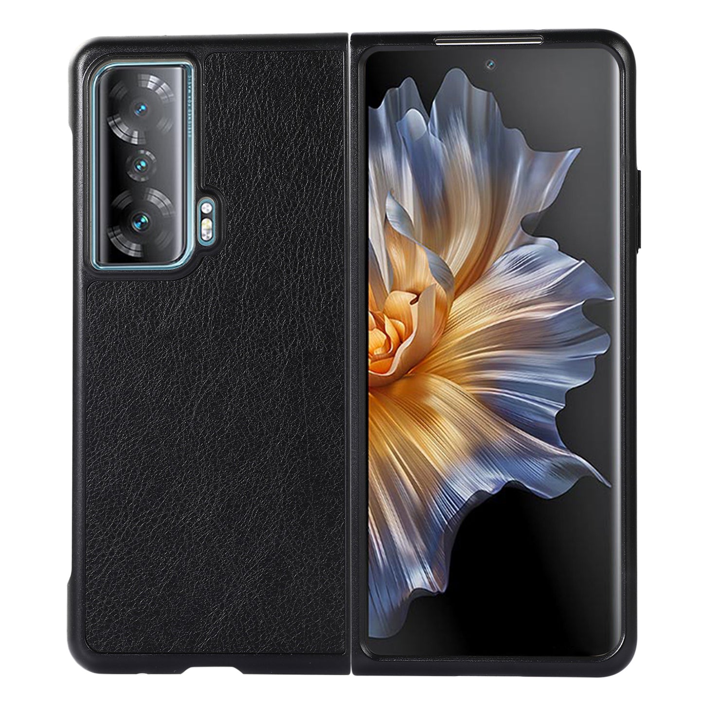 For Honor Magic Vs 5G Litchi Texture Anti-drop Phone Protective Cover PU Leather Coated Hard PC Case