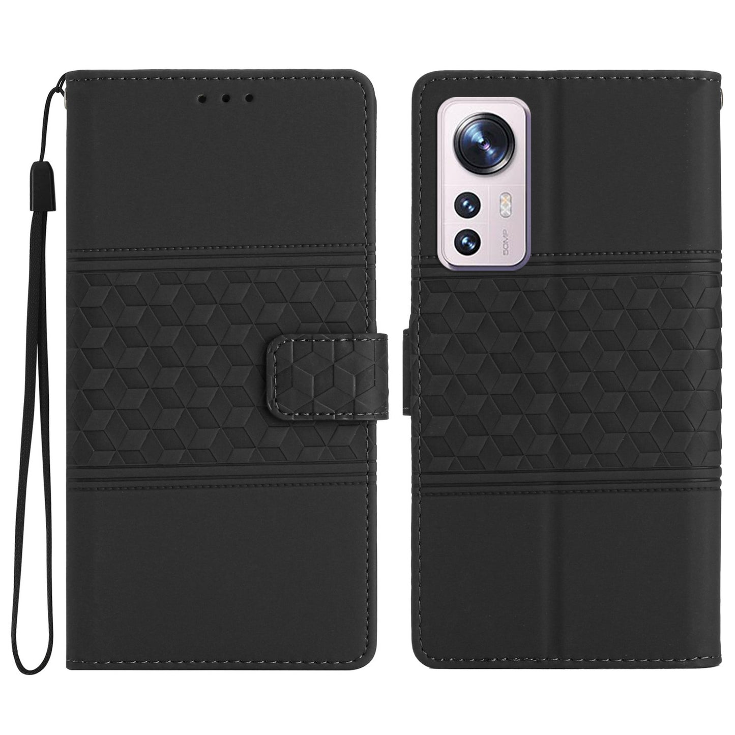 Cell Phone Cover for Xiaomi 12 Pro 5G / 12S Pro 5G / 12 Pro (Dimensity) 5G, Retro Imprinted Pattern Skin-touch Feeling Flip Leather Phone Case with Wallet Stand