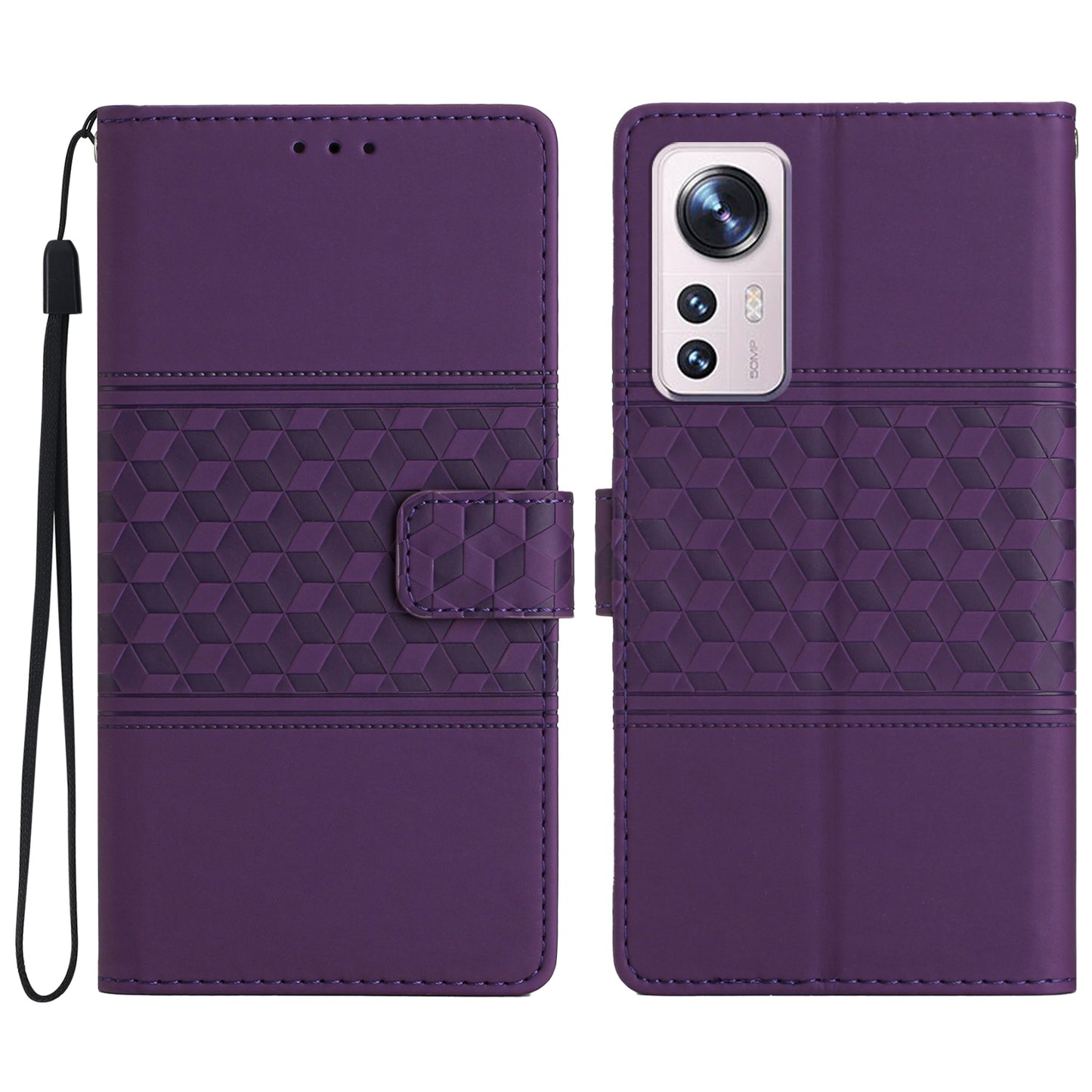 Cell Phone Cover for Xiaomi 12 Pro 5G / 12S Pro 5G / 12 Pro (Dimensity) 5G, Retro Imprinted Pattern Skin-touch Feeling Flip Leather Phone Case with Wallet Stand