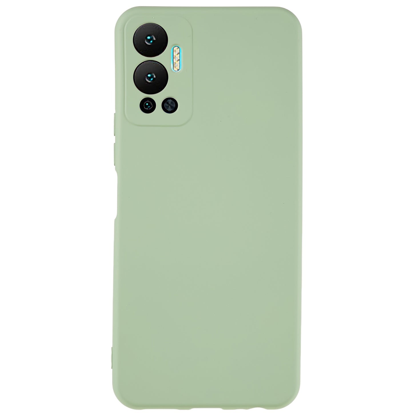 For Infinix Hot 12 4G Anti-Slip Liquid Silicone Texture Phone Case 2.0mm Thick Arc Edge Soft TPU Shockproof Back Cover