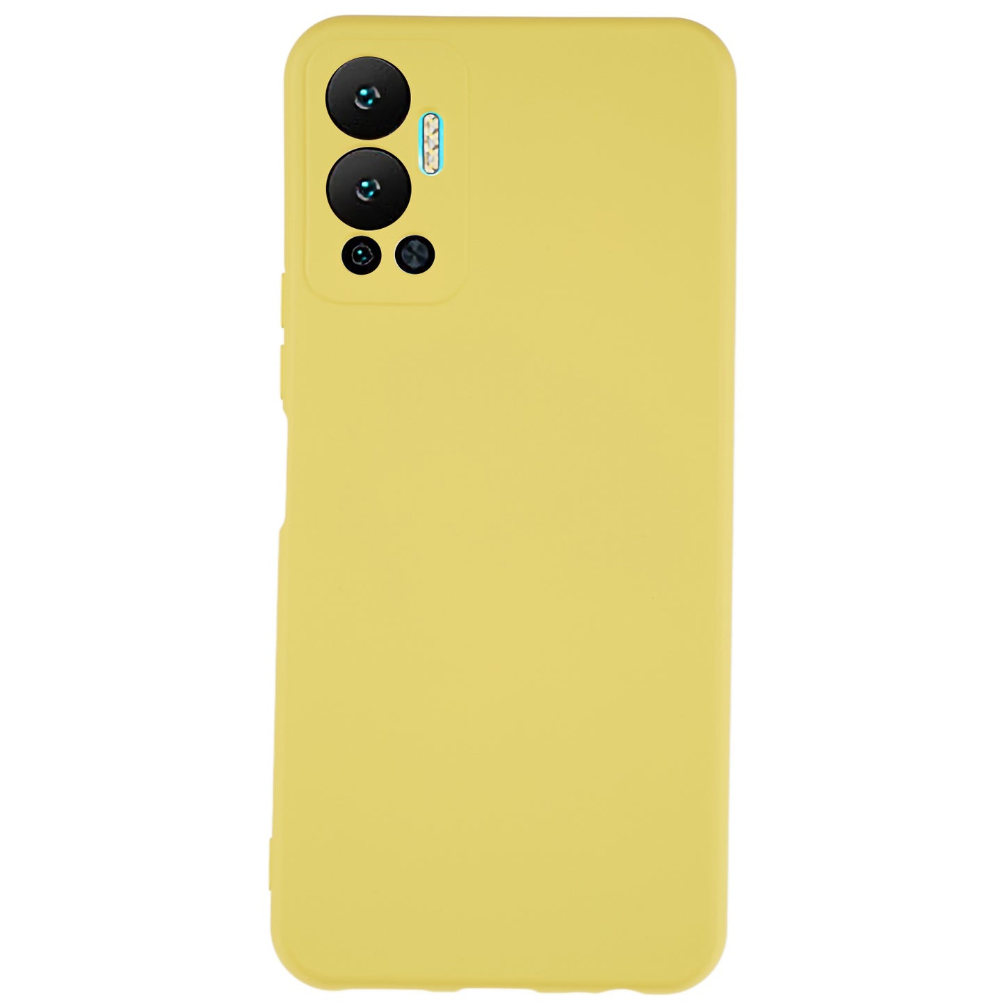 For Infinix Hot 12 4G Anti-Slip Liquid Silicone Texture Phone Case 2.0mm Thick Arc Edge Soft TPU Shockproof Back Cover
