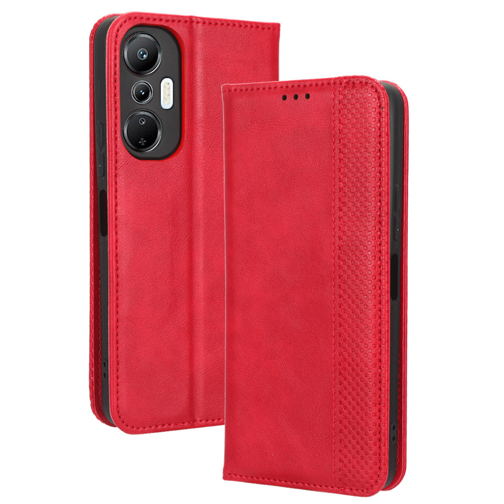 For Infinix Hot 20S 4G / X6827 Magnetic Auto Closing Phone Case Stand Retro Texture Imprinted Pattern PU Leather Anti-shock Flip Wallet Phone Cover