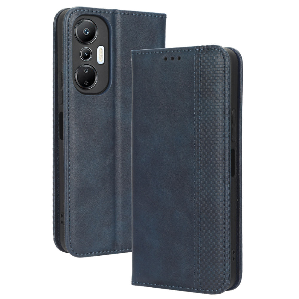 For Infinix Hot 20S 4G / X6827 Magnetic Auto Closing Phone Case Stand Retro Texture Imprinted Pattern PU Leather Anti-shock Flip Wallet Phone Cover