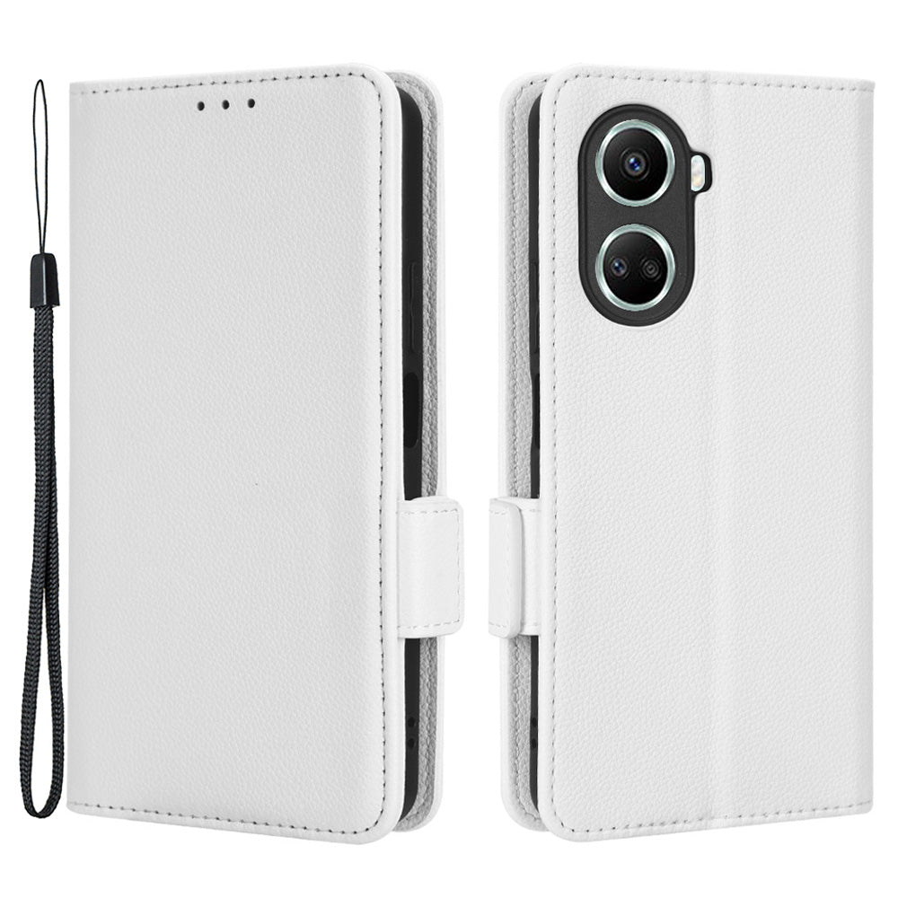 For Huawei nova 10 SE 4G Dual Magnetic Clasp PU Leather Case Litchi Texture Shockproof Phone Wallet Stand Cover