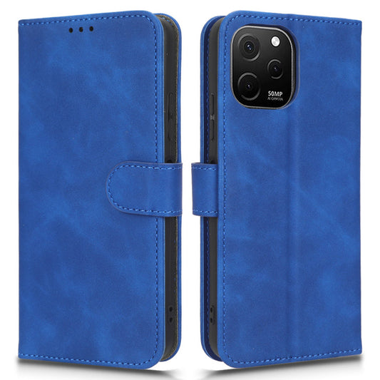 For Huawei nova Y61 4G Skin-touch Feeling PU Leather Protective Cell Phone Cover Scratch-resistant Phone Case Wallet Stand