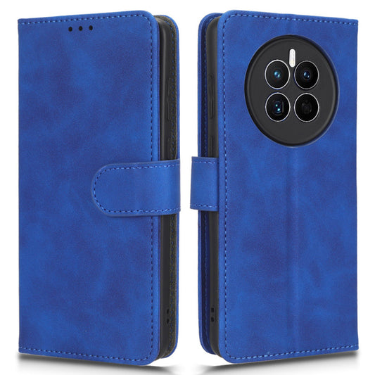 For Huawei Mate 50 4G Skin-touch Feeling Protective Cell Phone Cover Anti-fall Flip Leather Wallet Case Stand with Wrist Strap