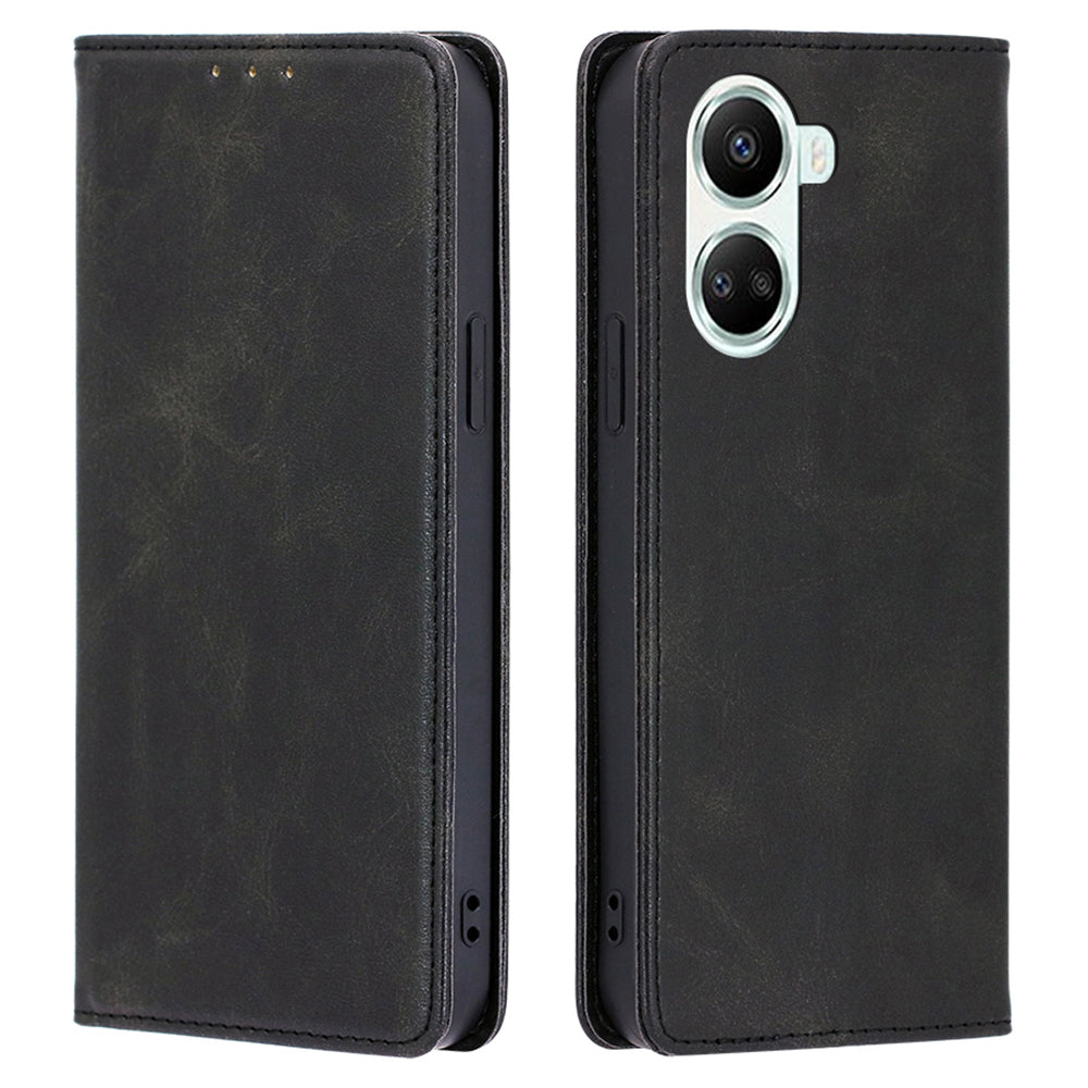 For Huawei nova 10 SE 4G Calf Texture Phone Stand Case PU Leather Magnetic Auto-absorbed Shockproof Wallet Phone Cover