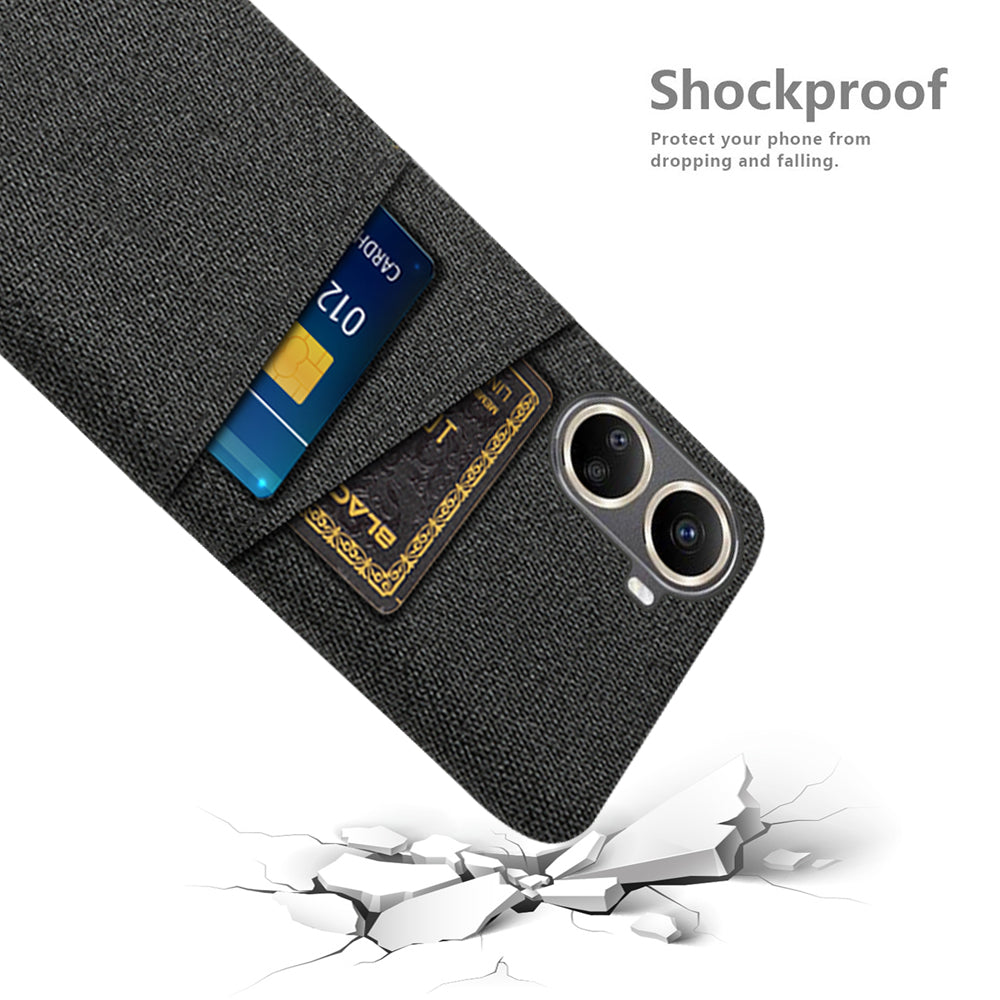 For Huawei nova 10 SE 4G Cloth Texture Dual Card Slots Protective Case Shockproof Cell Phone Cover