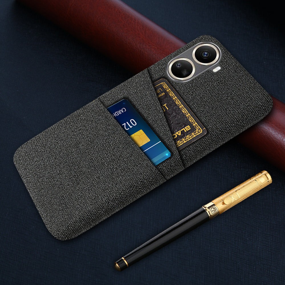 For Huawei nova 10 SE 4G Cloth Texture Dual Card Slots Protective Case Shockproof Cell Phone Cover