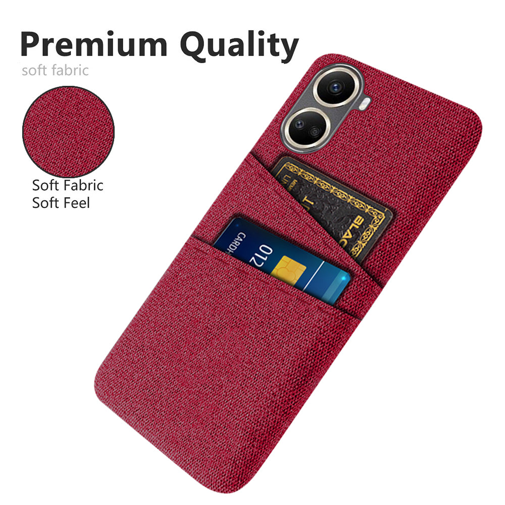For Huawei nova 10 SE 4G Cloth Texture Dual Card Slots Protective Case Shockproof Cell Phone Cover