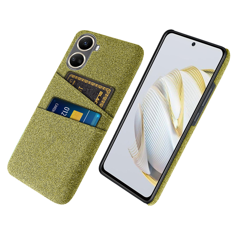 For Huawei nova 10 SE 4G Cloth Texture Dual Card Slots Protective Case Shockproof Cell Phone Cover
