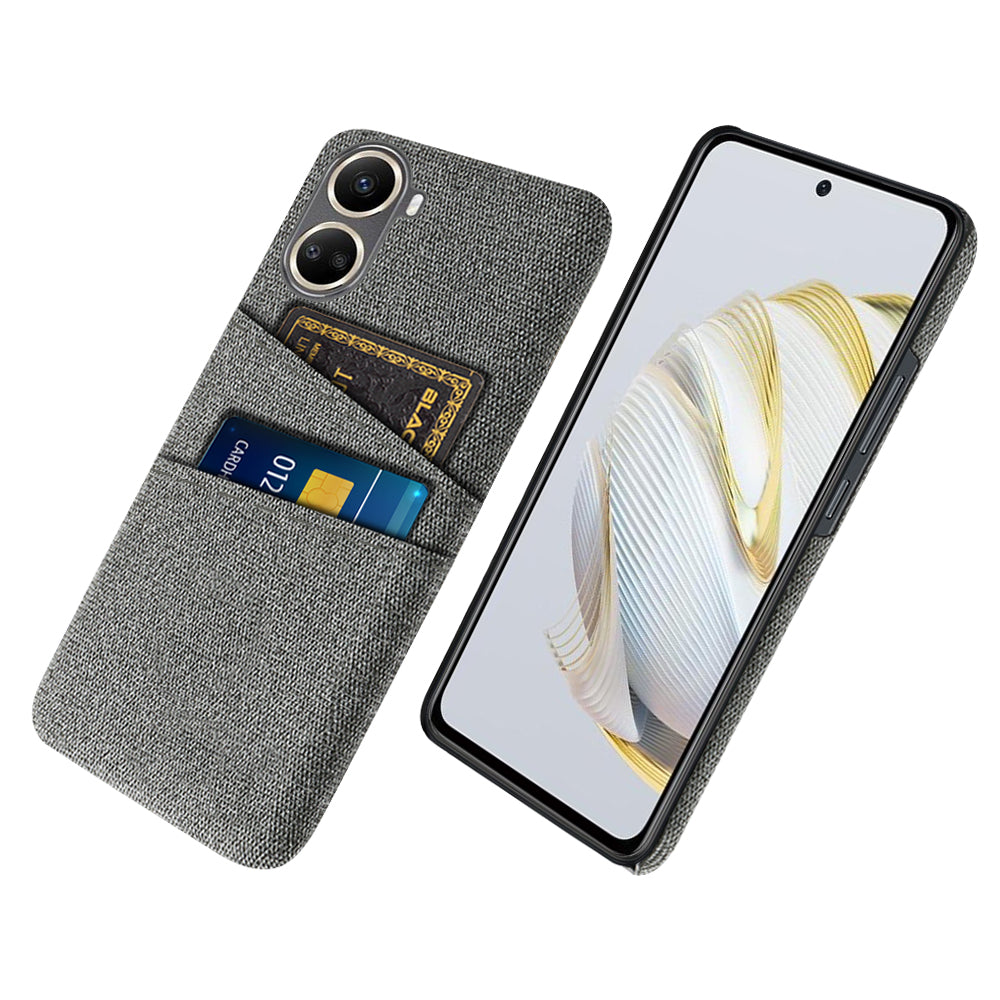 For Huawei nova 10 SE 4G Cloth Texture Dual Card Slots Protective Case Shockproof Cell Phone Cover