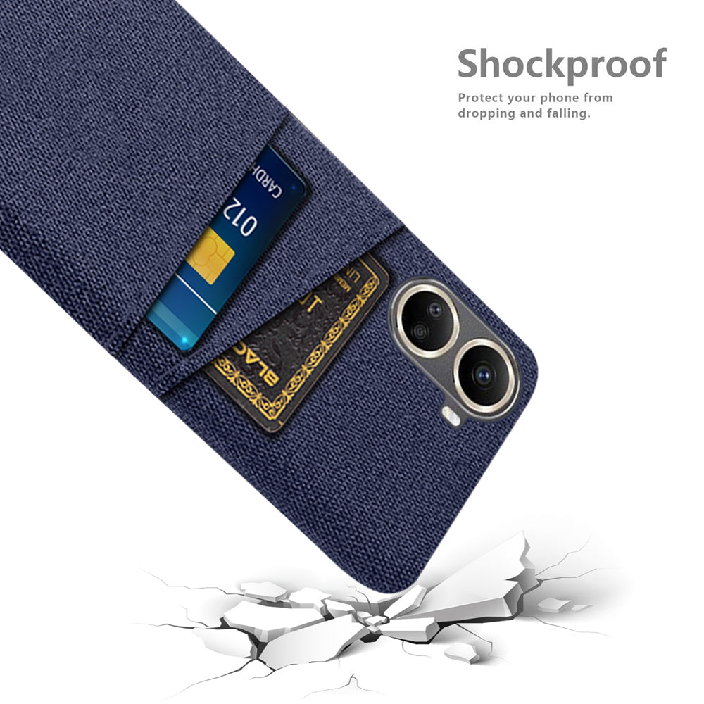 For Huawei nova 10 SE 4G Cloth Texture Dual Card Slots Protective Case Shockproof Cell Phone Cover