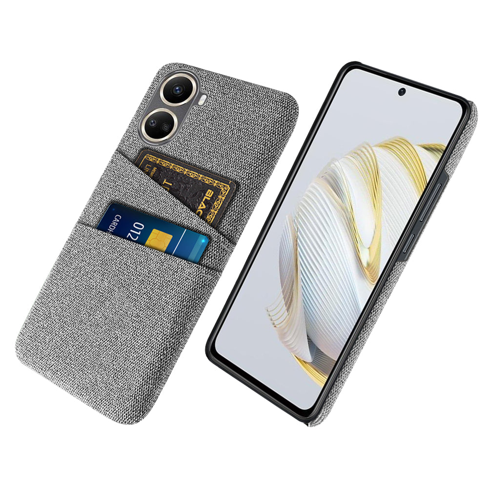 For Huawei nova 10 SE 4G Cloth Texture Dual Card Slots Protective Case Shockproof Cell Phone Cover