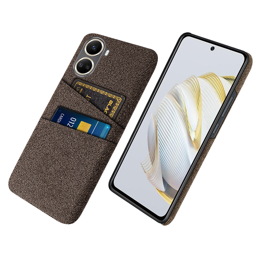 For Huawei nova 10 SE 4G Cloth Texture Dual Card Slots Protective Case Shockproof Cell Phone Cover