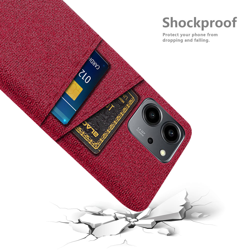 For Honor 80 SE 5G Cloth Texture Phone Case Dual Card Slots Well-protected Hard PC Back Cover