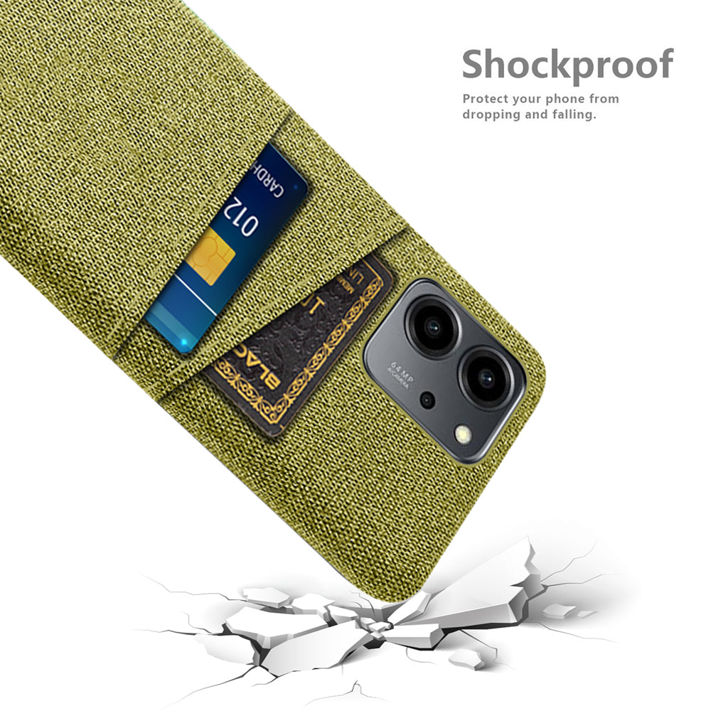 For Honor 80 SE 5G Cloth Texture Phone Case Dual Card Slots Well-protected Hard PC Back Cover