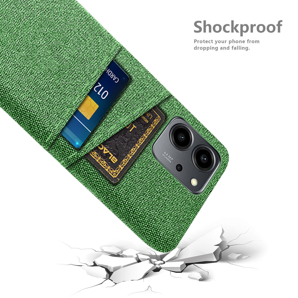 For Honor 80 SE 5G Cloth Texture Phone Case Dual Card Slots Well-protected Hard PC Back Cover