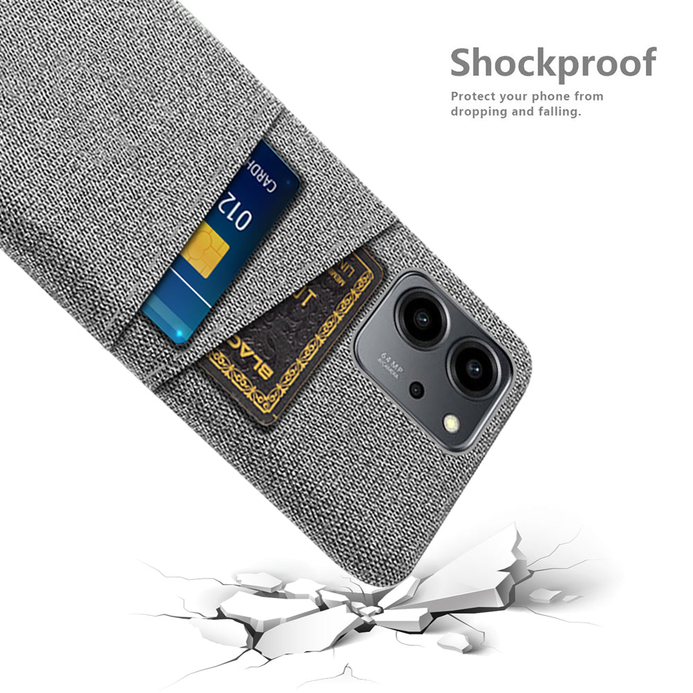 For Honor 80 SE 5G Cloth Texture Phone Case Dual Card Slots Well-protected Hard PC Back Cover