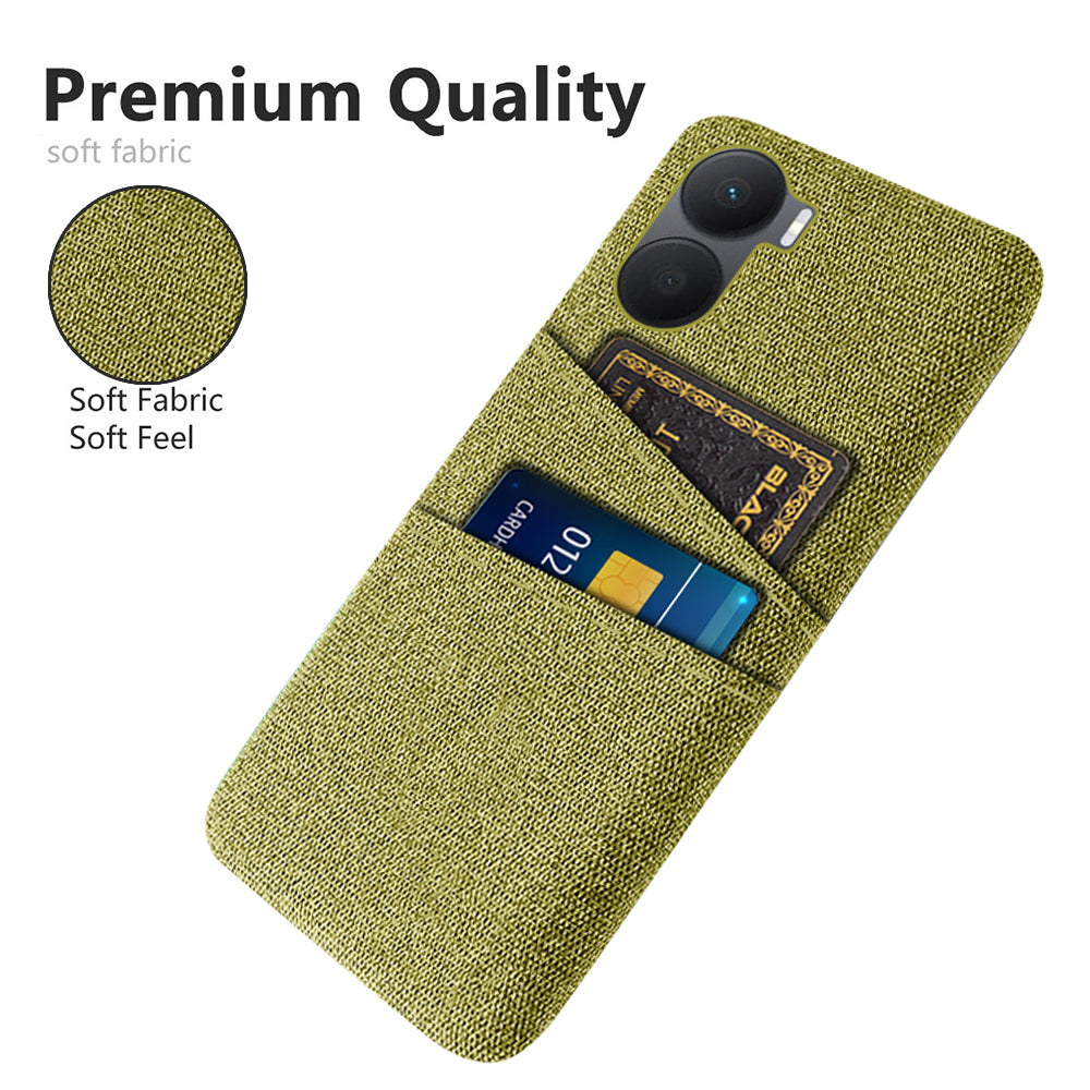 For Honor Play 40 Plus 5G Cloth Texture Phone Case Dual Card Slots Shockproof Hard PC Cover